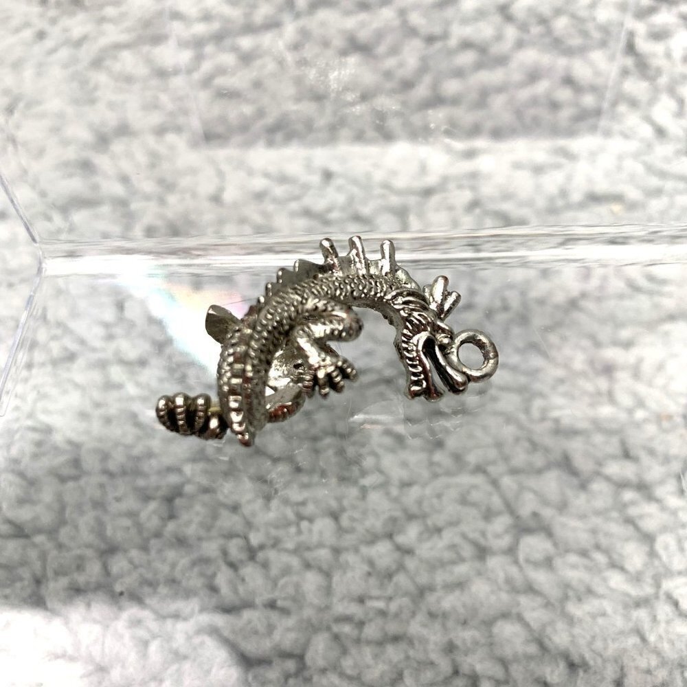 Dragon Pendant - Silver Tone, 1.25"
